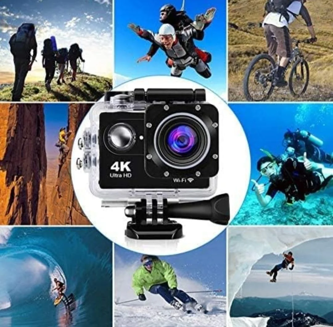Camera Video Sport 4K 16MP, cu Telecomanda, 30fps, filmari acvatice, + Accesorii [13]