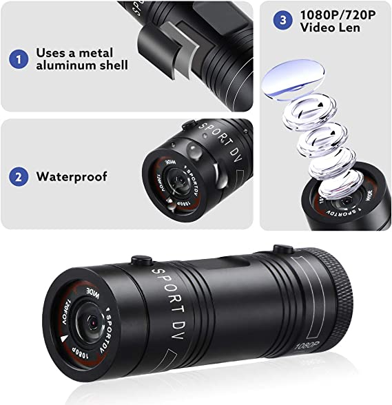 Camera Video Sport Full HD 30 FPS, Rezistenta la apa, 1000 mAh, Andowl [5]