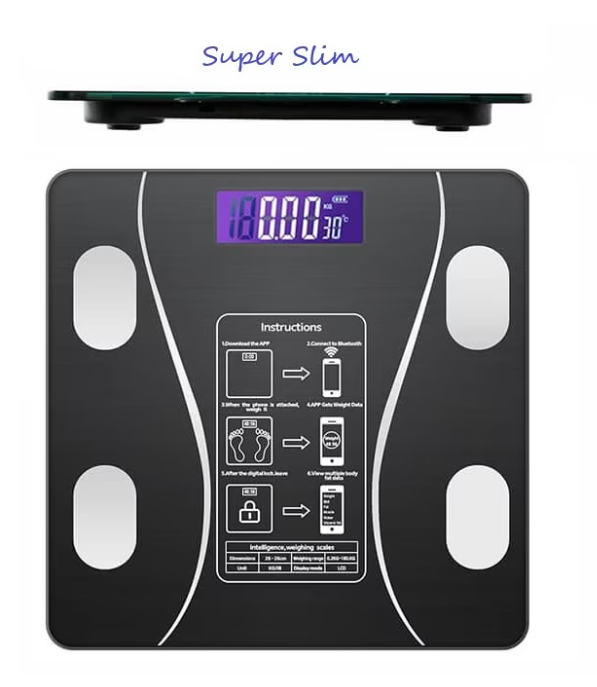 Cantar Corporal cu Ecran Digital Iluminat, Aplicatie Smart, Compatibil Android si iOS, Conectare Bluetooth, Termometru, Acumulator, Incarcare USB [4]