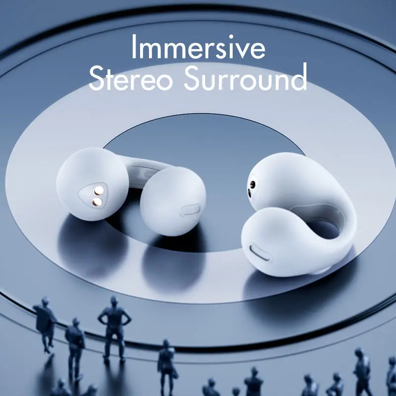 Casti Wireless Bluetooth 5.3 EarCuffs, Fitness/Work/Gaming, Cu Microfon, Calls Noise Canceling, Carcasa 350mAh, Rezistente la apa [4]