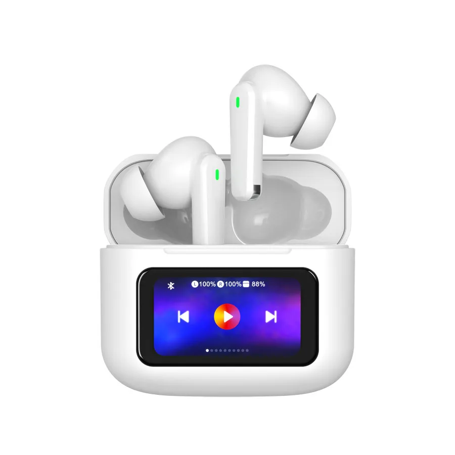 Casti Wireless cu Ecran LED, Bluetooth 5.4, 360 mAh, Alb [3]