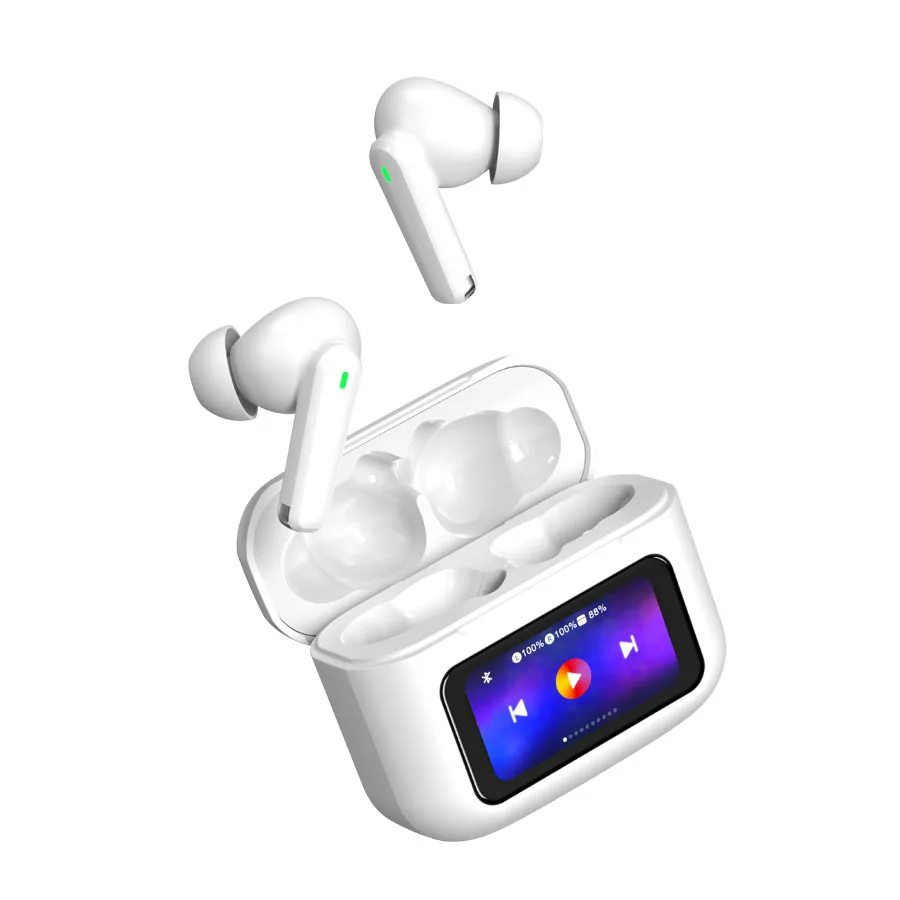 Casti Wireless cu Ecran LED, Bluetooth 5.4, 360 mAh, Alb [1]