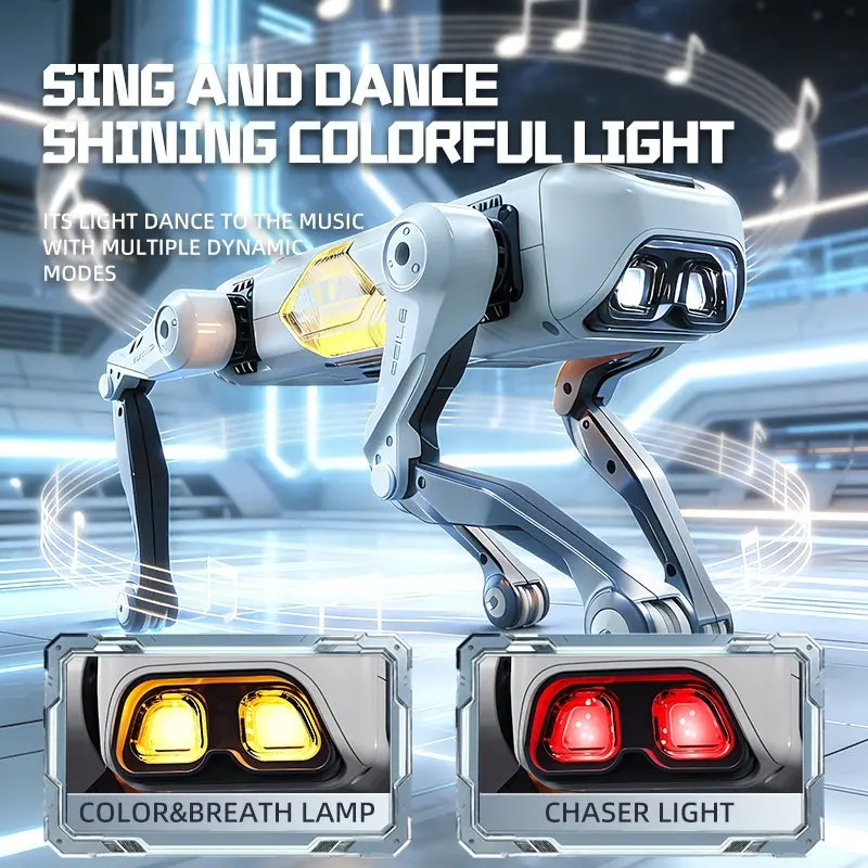 Catel robot inteligent RC cu AI, telecomanda, aplicatie si comenzi vocale, dans, LED si sunete interactive [9]