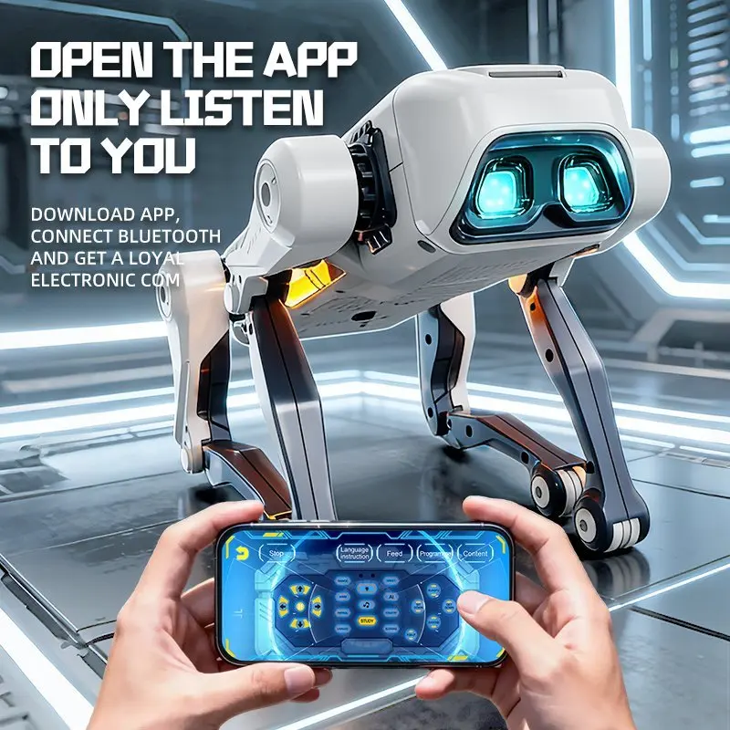 Catel robot inteligent RC cu AI, telecomanda, aplicatie si comenzi vocale, dans, LED si sunete interactive [3]