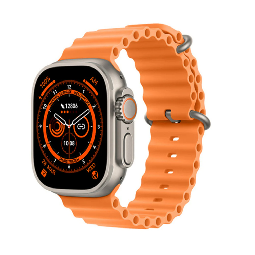 Ceas SmartWatch Ultra Plus + 8 curele de schimb, Apel Bluetooth, Incarcator Wireless, metal, Notificari Apel si Retele Sociale, Oximetru, Ritm Cardiac si Tensiune Arteriala [2]