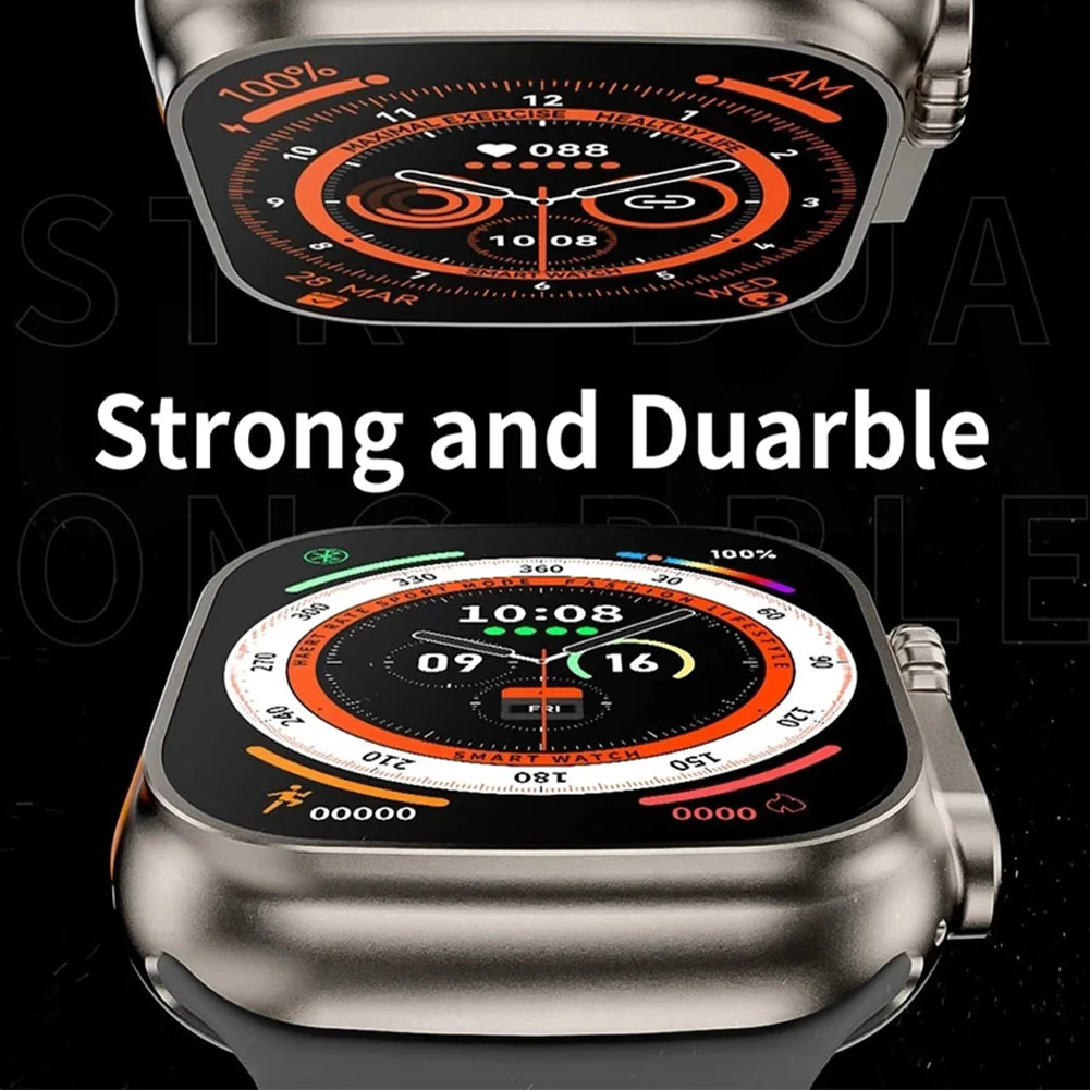 Ceas SmartWatch Ultra Plus + 8 curele de schimb, Apel Bluetooth, Incarcator Wireless, metal, Notificari Apel si Retele Sociale, Oximetru, Ritm Cardiac si Tensiune Arteriala [14]