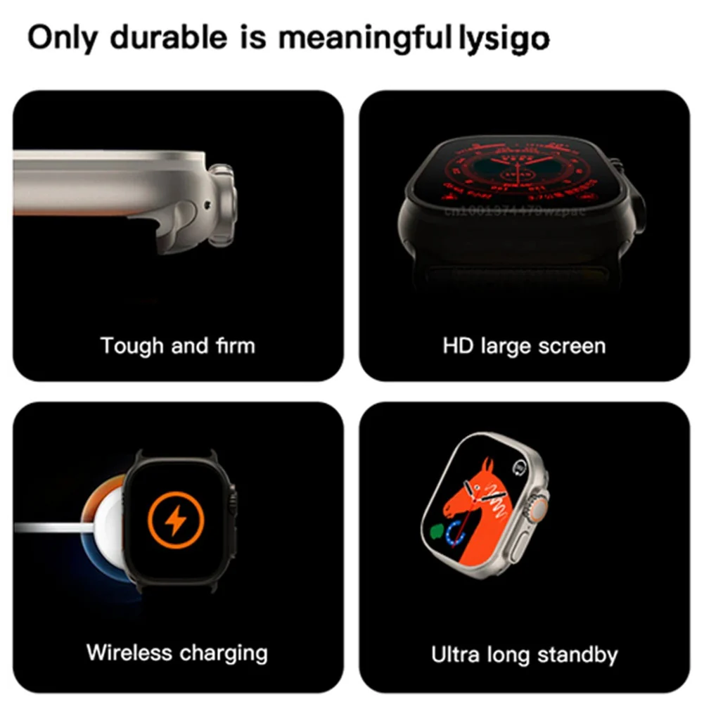 Ceas SmartWatch Ultra Plus + 8 curele de schimb, Apel Bluetooth, Incarcator Wireless, metal, Notificari Apel si Retele Sociale, Oximetru, Ritm Cardiac si Tensiune Arteriala [7]