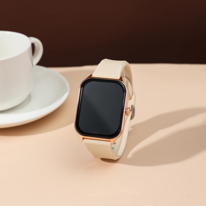 Ceas Smartwatch de dama + Ceas clasic Auriu cu pietre si Bratara, Colier, Inel si Cercei, Set de cadou, A58 plus [4]