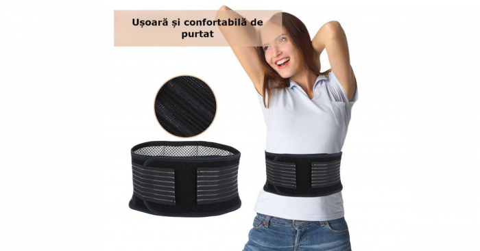 Centura Incalzitoare cu Suport Lombar, pentru talie, functie corector postura, Unisex [14]