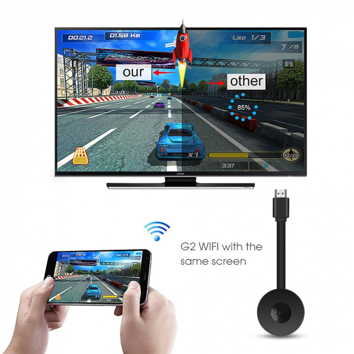 Chromecast Streaming Media Player, HDMI, Wi-Fi, Display 4K, transmisie TV din mobil, Android/iOS, Andowl Q-713 [6]