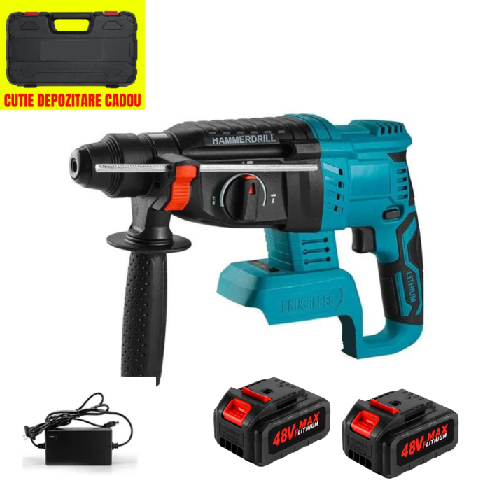 Ciocan Rotopercutor brushless, cu 2 acumulatori 48V, 1850W, 2580 rpm [1]