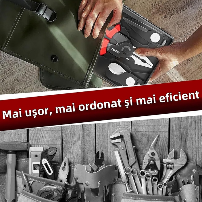 Cleste multifunctional 5 in 1 cu capete interschimbabile, Patent, Taietor Cablu, Dezizolator, Cleste Sertizare, Foarfeca de tabla, izolat electric [6]