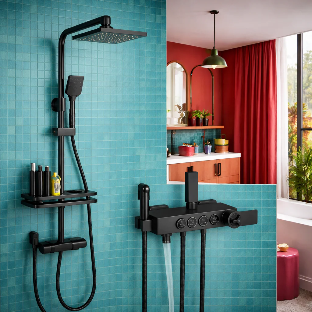 Coloana de Dus cu 4 functii, Para Ploaie 20 cm, Dus de Mana, Dus Bideu, Pipa cada [4]