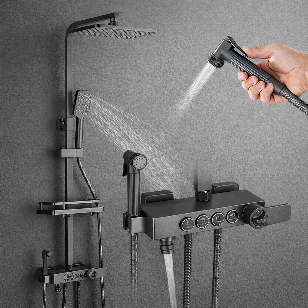 Coloana de Dus cu 4 functii, Para Ploaie 20 cm, Dus de Mana, Dus Bideu, Pipa cada [3]