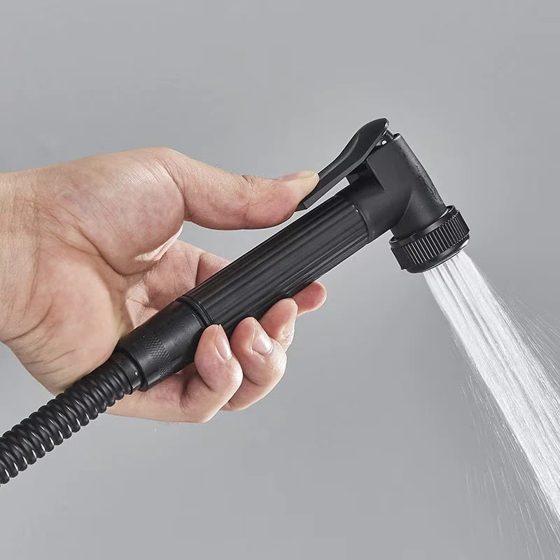 Coloana Dus cu Baterie Integrata, Bideu si Afisaj Digital LCD, 5 Functii, Inaltime Reglabila, Negru Mat, Montaj Perete [5]