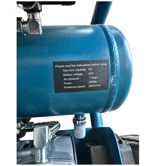 Compresor de aer German Meister cu 2 Acumulatori 128V 8AH, Putere 2800W, Capacitate 10L, 7.5 bar [5]