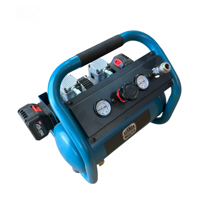 Compresor de aer German Meister cu 2 Acumulatori 128V 8AH, Putere 2800W, Capacitate 10L, 7.5 bar [2]