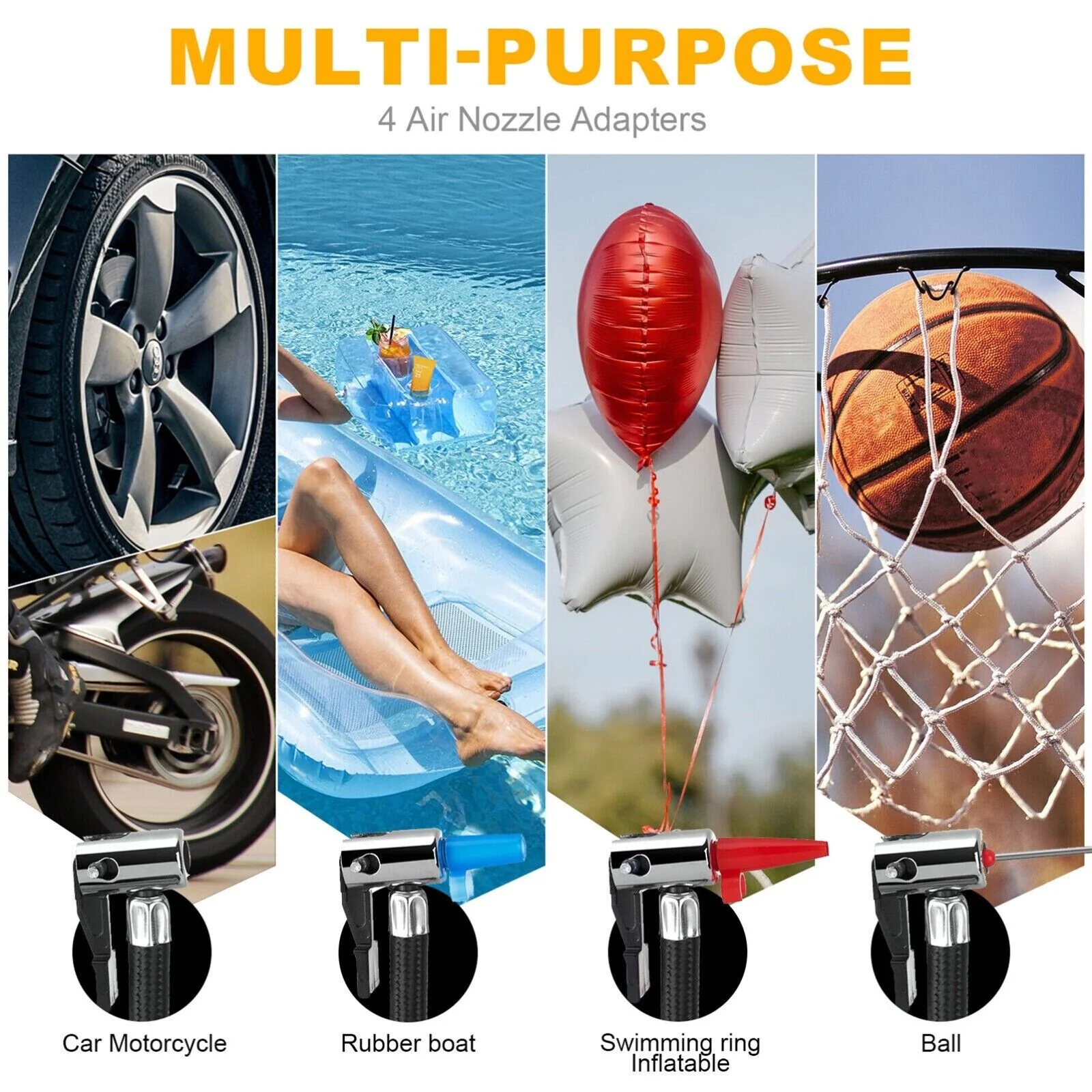 Compresor portabil multifunctional, 12V, 10 bari, afișaj digital LED, alimentare la bricheta masinii [6]