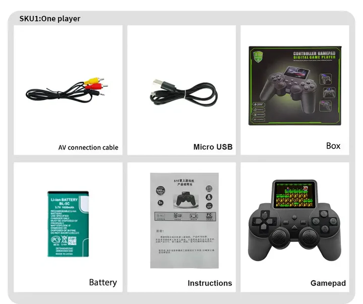 Consola Controller cu 520 de jocuri retro incluse, Gamepad S10 [5]