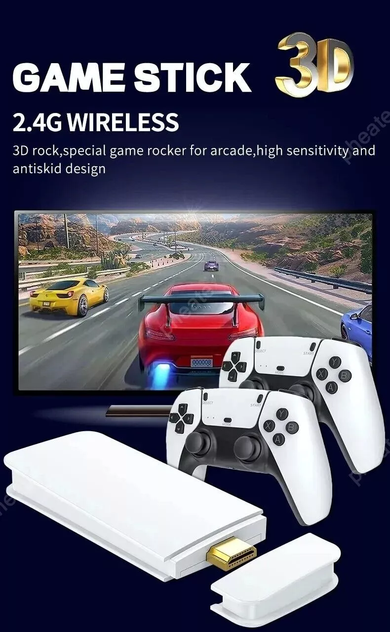 Consola cu 20.000 Jocuri tip Retro, Stick HDMI, 2 Gamepad-uri fara fir, Rezolutie 4K [13]