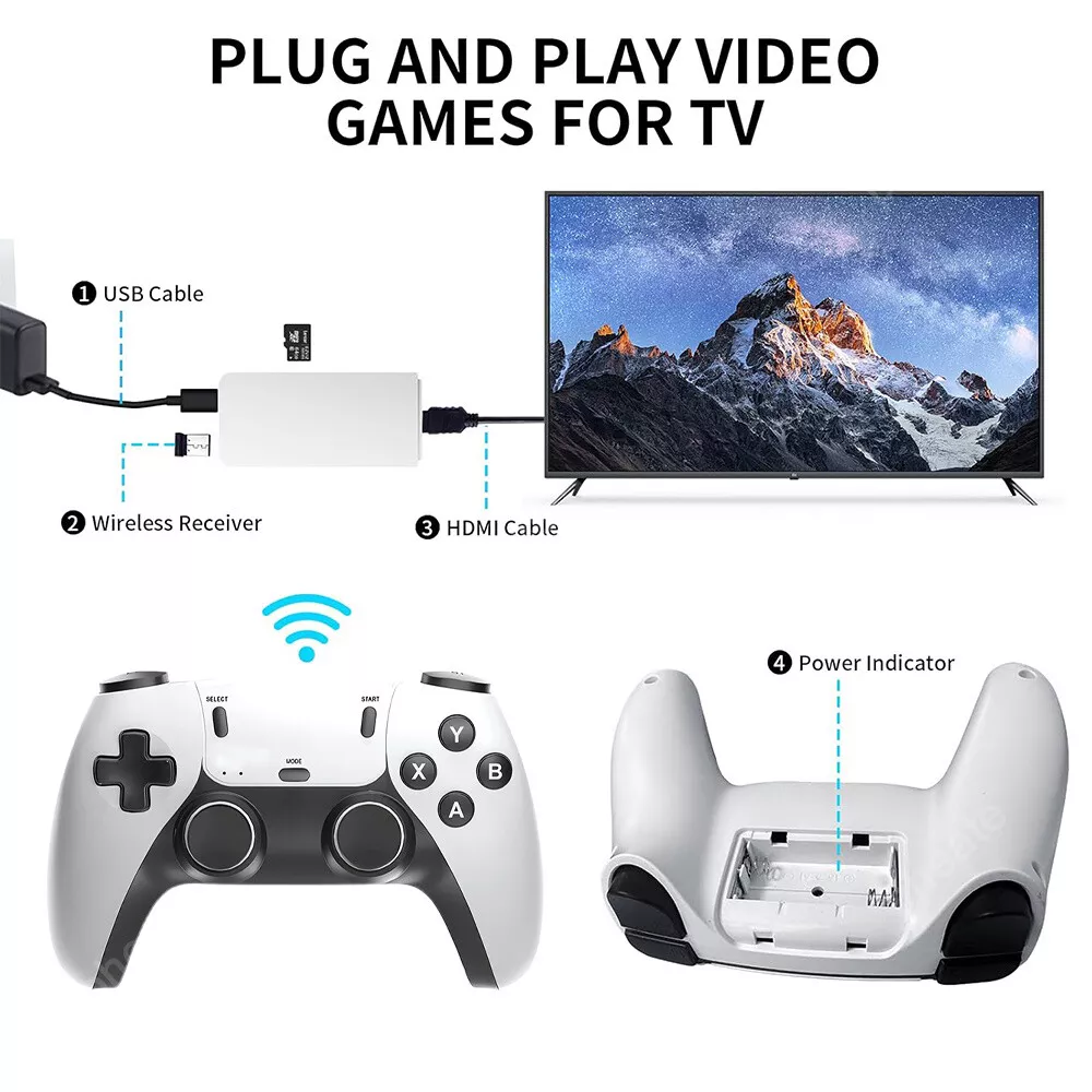Consola cu 20.000 Jocuri tip Retro, Stick HDMI, 2 Gamepad-uri fara fir, Rezolutie 4K [17]