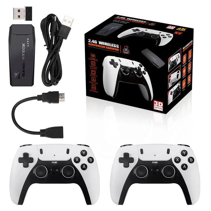 Consola de Jocuri Retro cu 10.000 de Jocuri Preinstalate, 2 Controllere Wireless, Conexiune Stick HDMI [1]