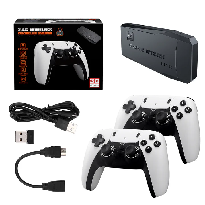 Consola de Jocuri Retro cu 10.000 de Jocuri Preinstalate, 2 Controllere Wireless, Conexiune Stick HDMI [3]