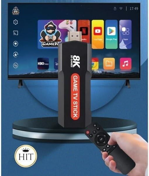 Consola de Jocuri TV Stick 8K cu Android TV, 2 Manete Wireless, Redare Continut Telefon, HDMI si Jocuri Retro [4]
