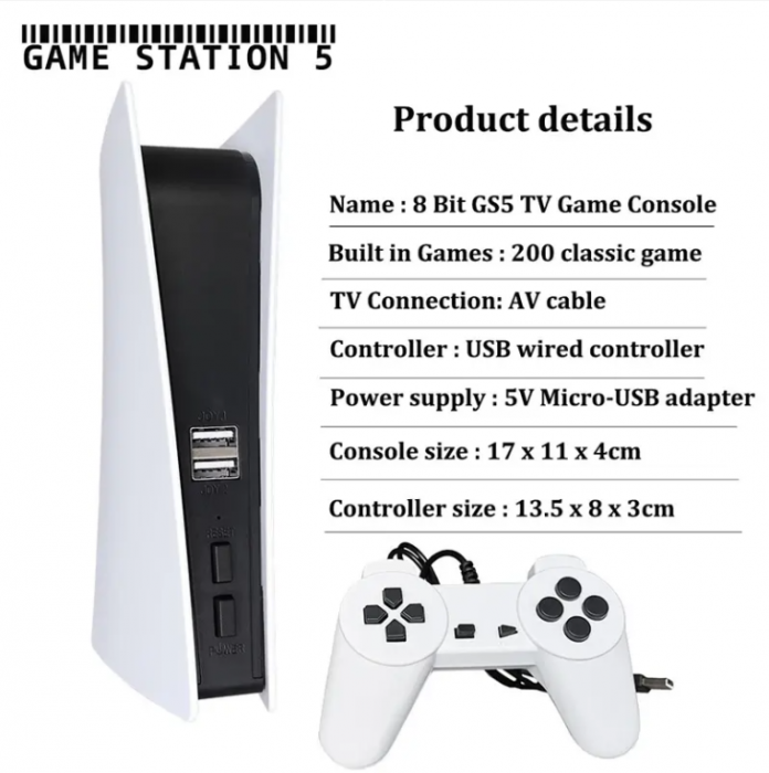 Consola de Jocuri Video DS5, 200 jocuri incluse, Super 8 BIT Game [3]
