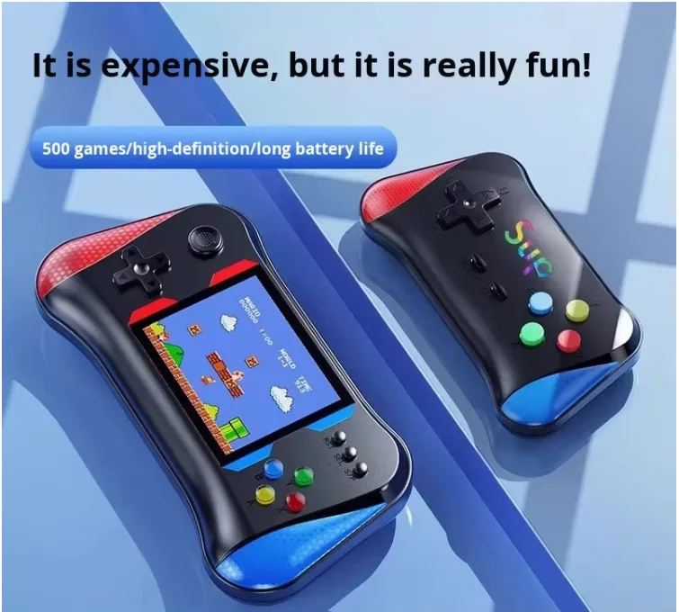 Consola Portabila cu 500 de Jocuri Retro, Ecran LCD 3.5 inch, Incarcare USB, Joystick Inclus [6]