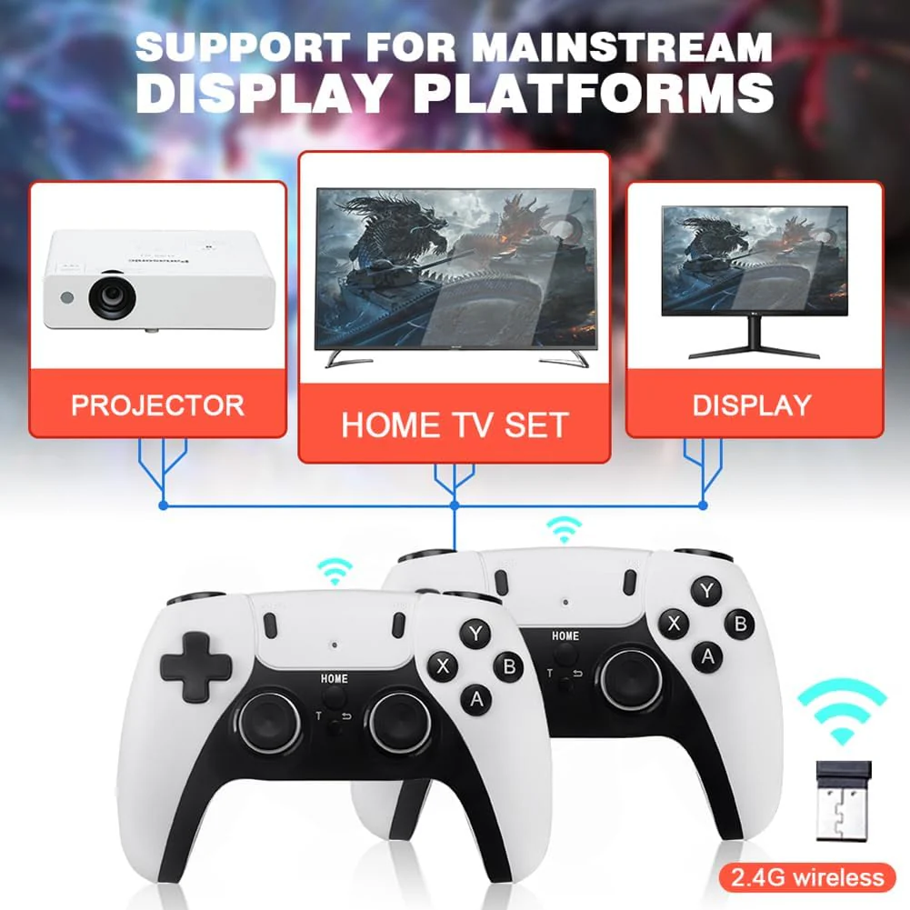 Consola tip stick cu Jocuri Retro, 20.000 de Jocuri Video, 9 emulatoare, 64 GB, 2 Controllere Wireless, 4K Ultra Game [3]