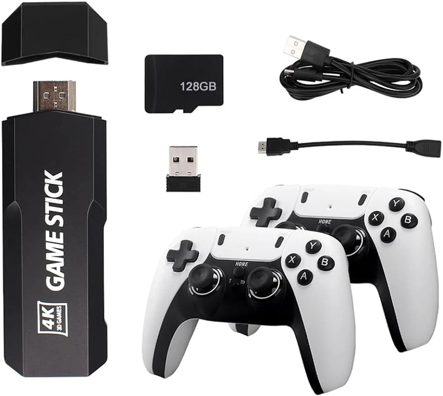 Consola tip stick cu Jocuri Retro, 20.000 de Jocuri Video, 9 emulatoare, 64 GB, 2 Controllere Wireless, 4K Ultra Game [5]