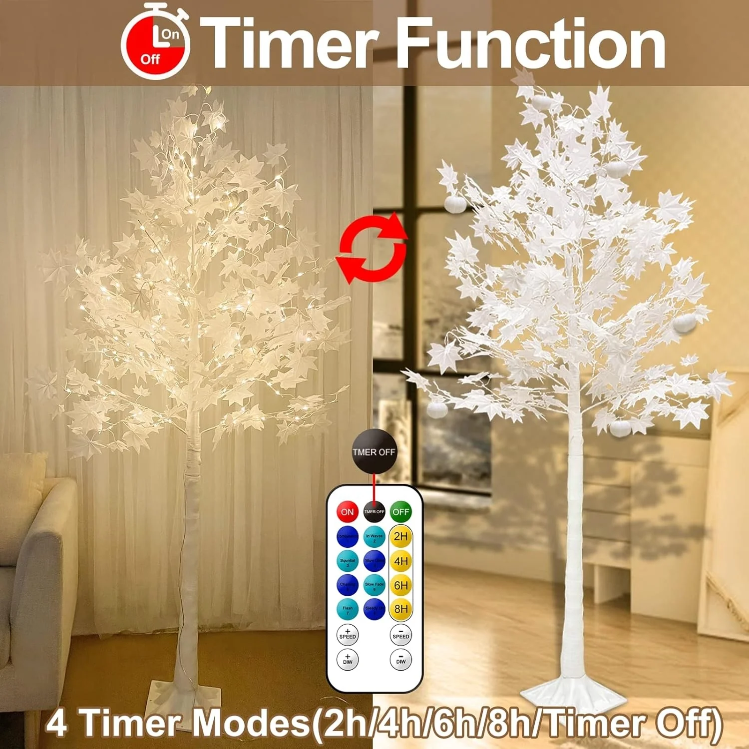 Copac Decorativ Iluminat cu 128 LED-uri, 170 cm Inaltima, Lumina Calda, Rece si Multicolora     169.99 lei [3]