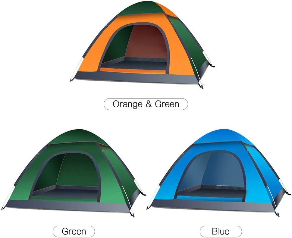 Cort camping cu deschidere automata pop-up, impermeabil, protectie UV, 2 usi, 200*150*100cm [9]