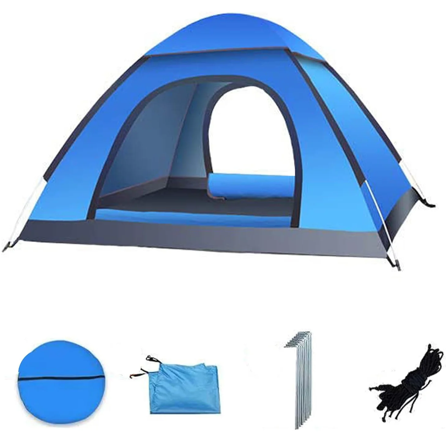 Cort camping cu deschidere automata pop-up, impermeabil, protectie UV, 2 usi, 200*150*100cm [10]