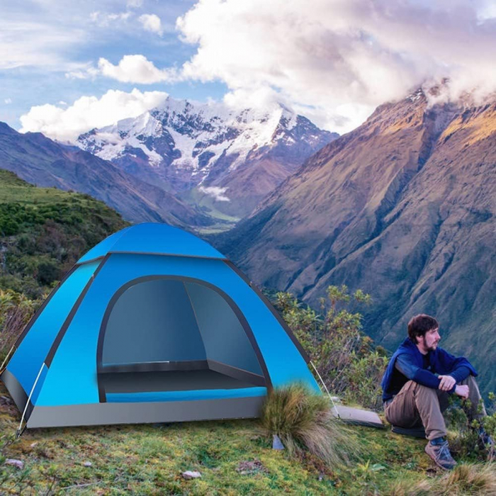 Cort camping cu deschidere automata pop-up, impermeabil, protectie UV, 2 usi, 200*150*100cm [3]