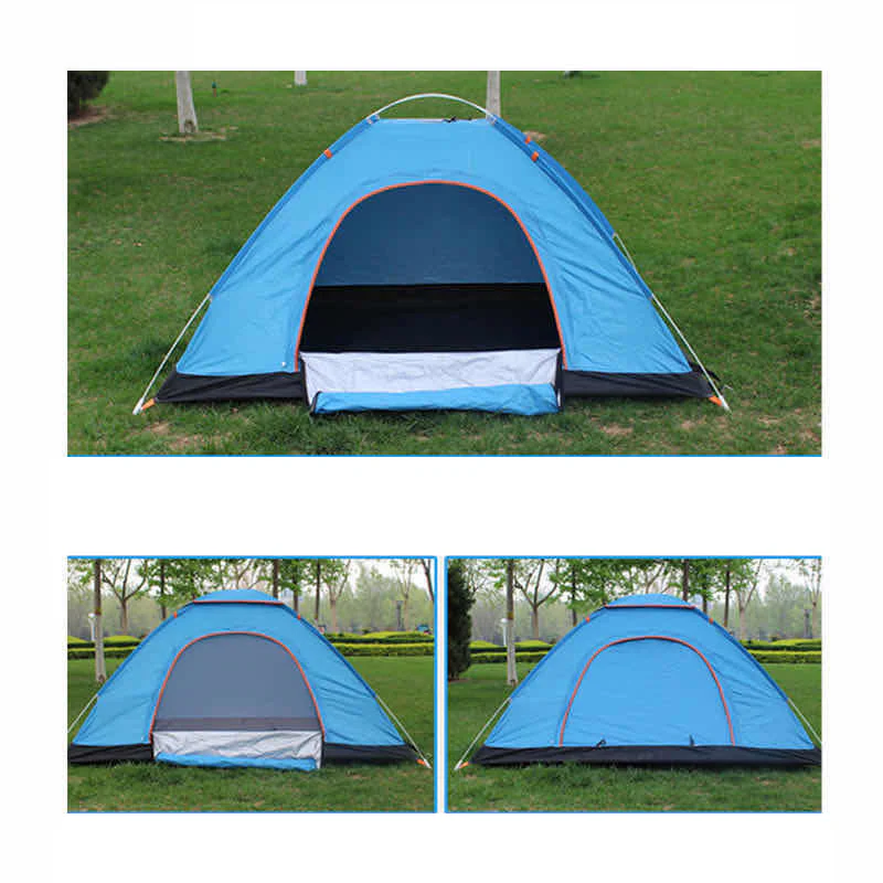 Cort camping cu deschidere automata pop-up, impermeabil, protectie UV, 2 usi, 200*150*100cm [4]