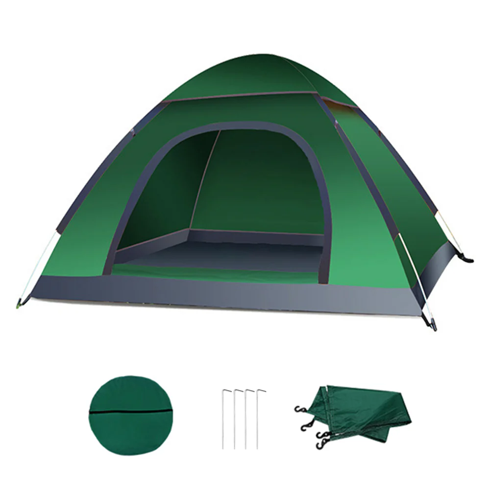 Cort camping cu deschidere automata pop-up, impermeabil, protectie UV, 2 usi, 200*150*100cm [12]
