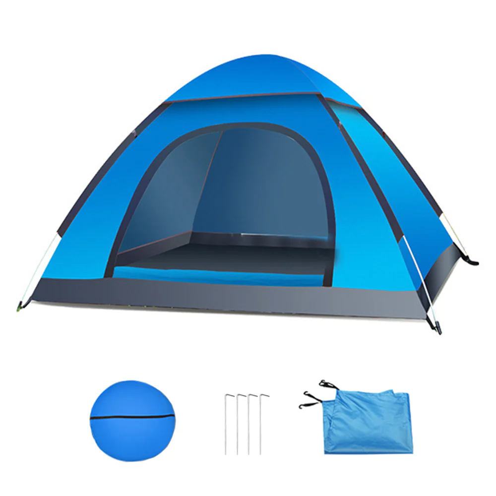 Cort camping cu deschidere automata pop-up, impermeabil, protectie UV, 2 usi, 200*150*100cm [11]