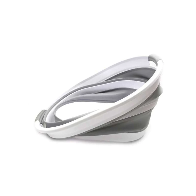 Cos de rufe, lighean silicon pliabil, 38L, alb cu gri [3]