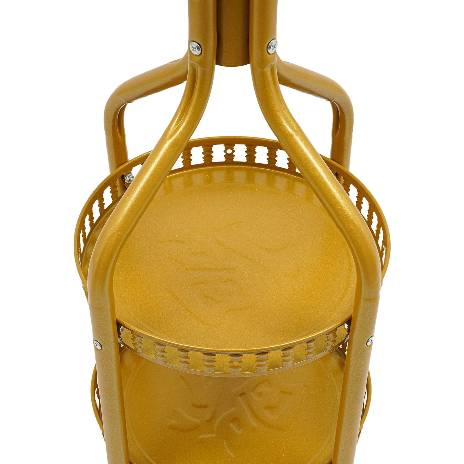 Cuier de Podea Auriu, Agatatori Multiple, 2 Rafturi Depozitare, Design Vertical Compact, Stabil si Rezistent [8]