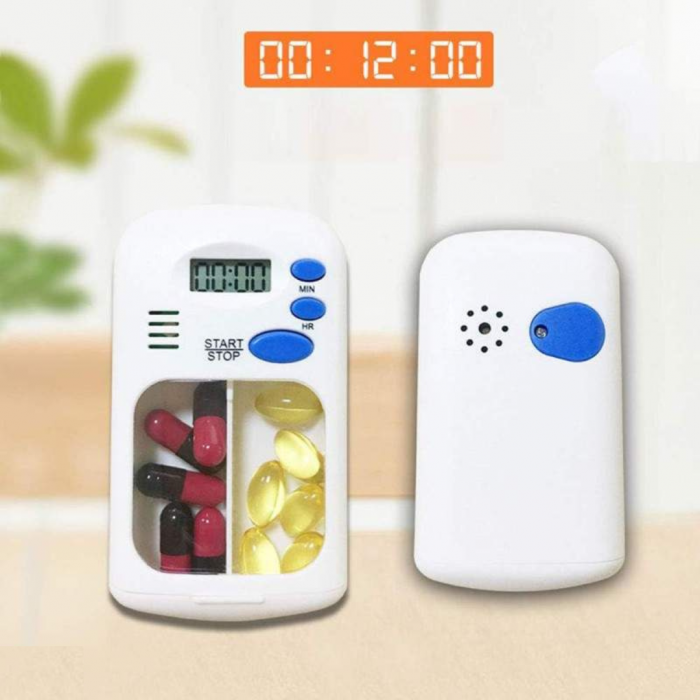 Cutie Depozitare Pastile cu Sonerie, Ceas Si Alarma Pentru Atentionare Ora, pentru medicamente [6]