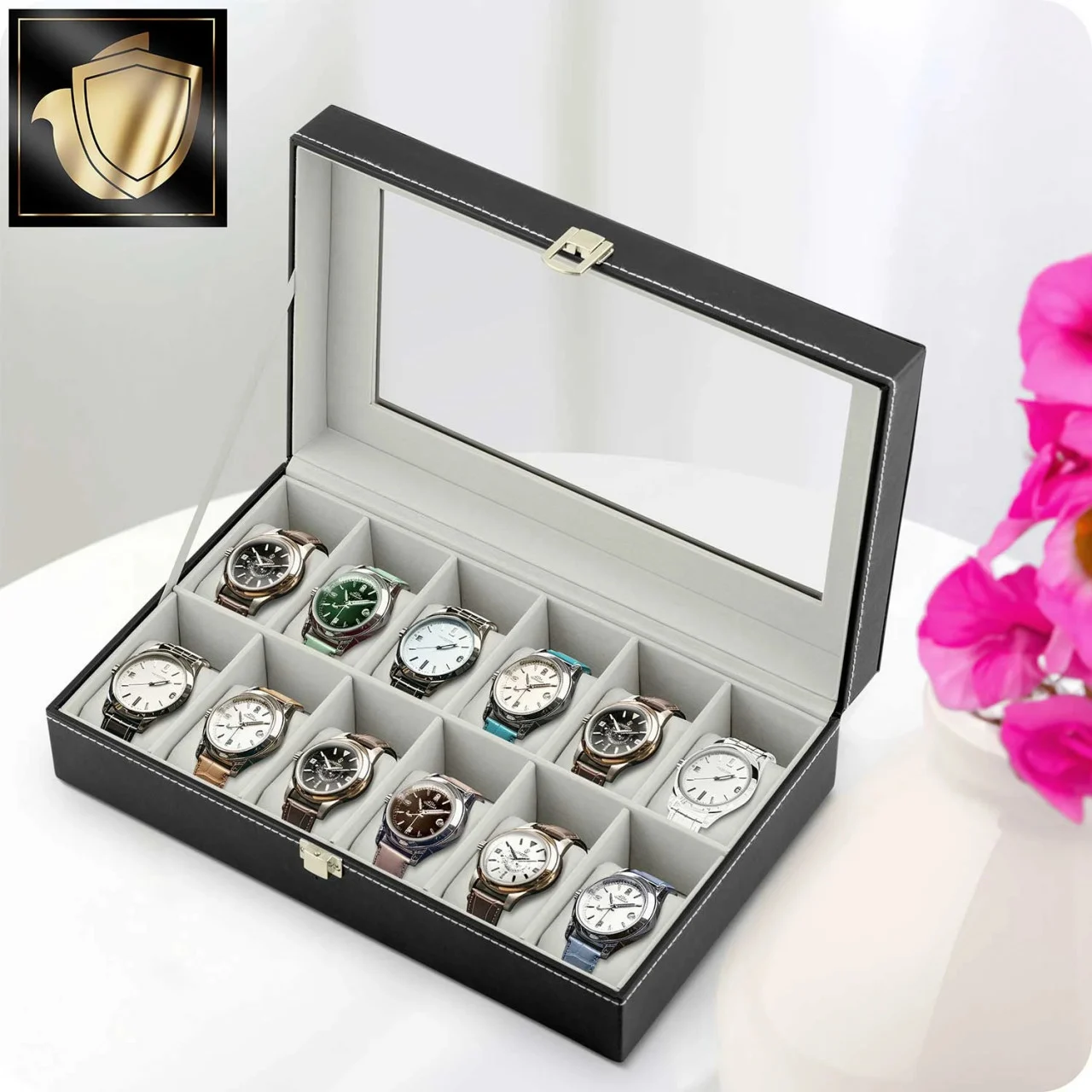 Cutie Premium organizator pentru Ceasuri, 12 spatii de depozitare [3]