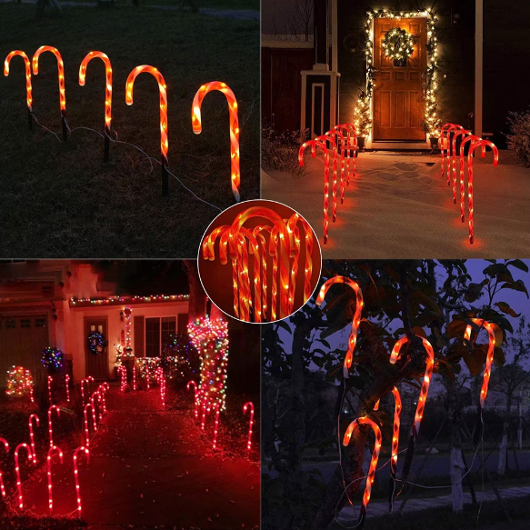 Decoratiune luminoasa pentru Craciun, 5 Acadele pentru exterior, incarcare solara, 40 cm [3]