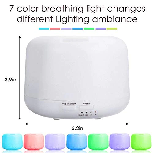 Difuzor de aromaterapie, Umidificator 300 ml, 7 culori, Telecomanda [2]