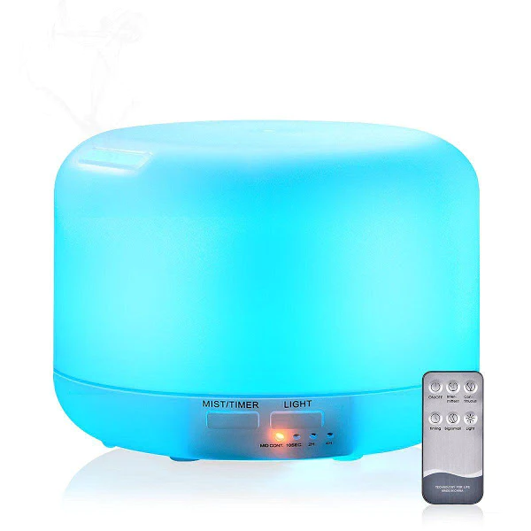 Difuzor de aromaterapie, Umidificator 300 ml, 7 culori, Telecomanda [4]