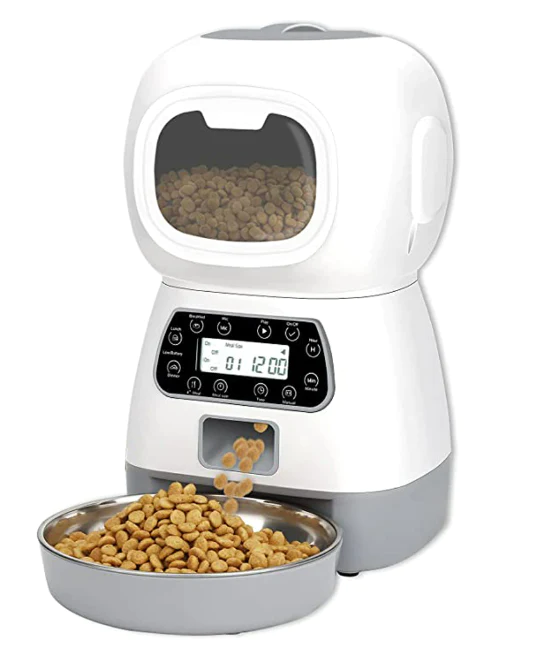 Dispenser automat hrana animale, Inregistrare vocala, 3.5 L, Alb [6]