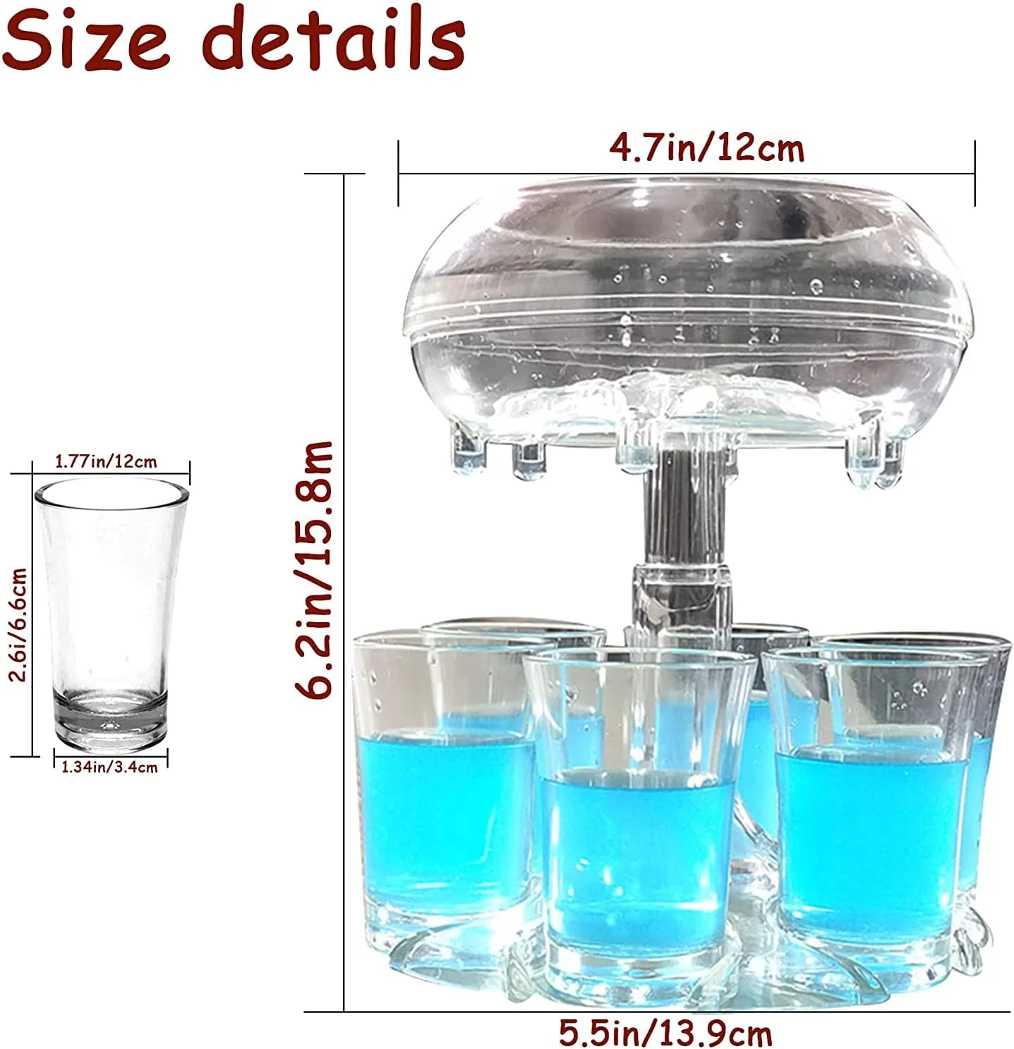 Dispenser dozator pentru 6 shoturi cu pahare [10]