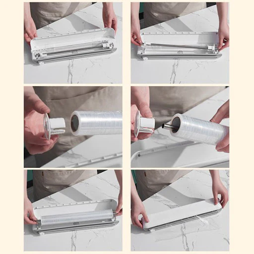 Dispenser folie alimentara stretch, cu magnet, lama de taiere si folie inclusa, 38 cm [8]
