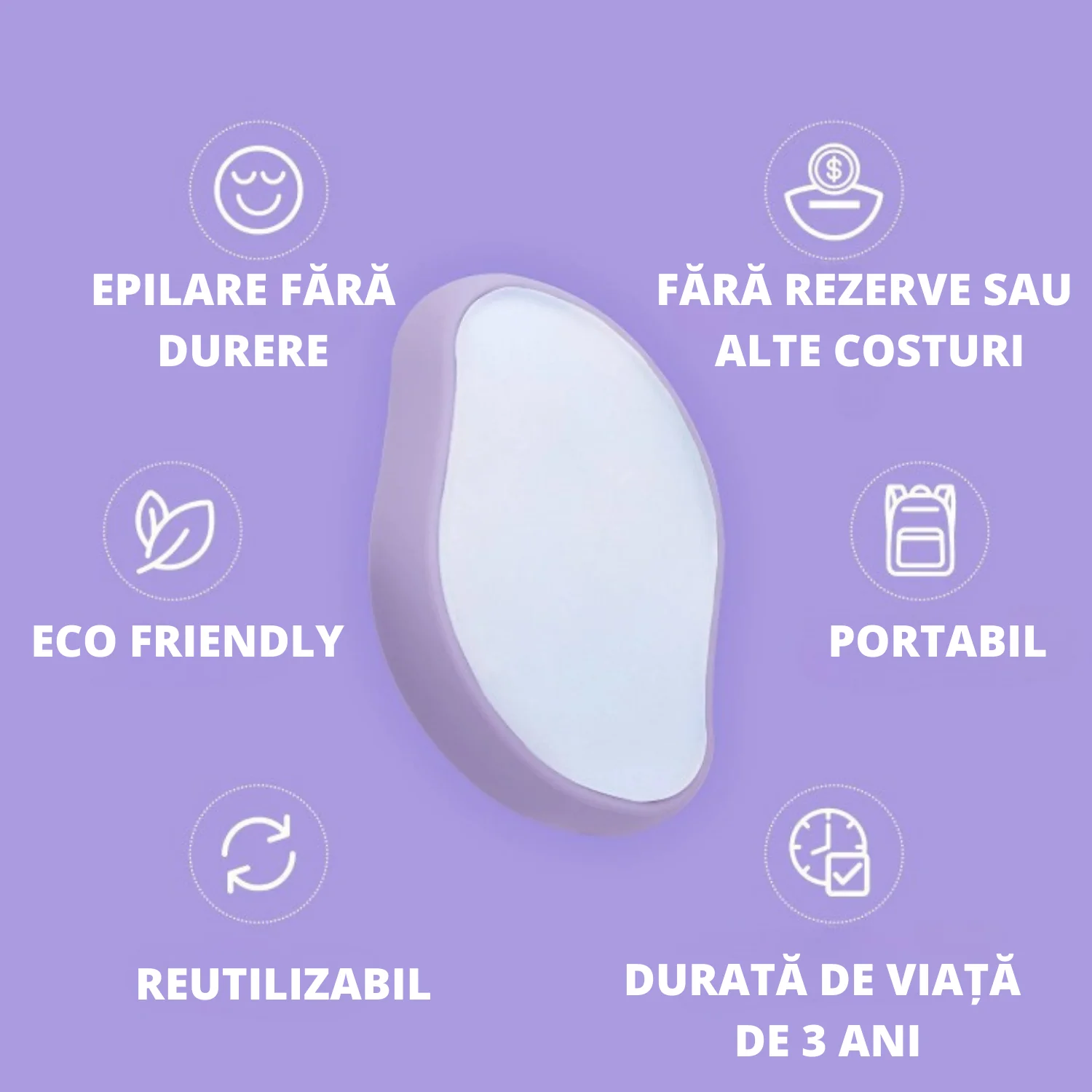 Dispozitiv de epilare prin frecare, EVNC, Crystal Hair Remover, portabil, reutilizabil, fara durere [3]